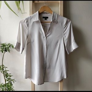 JCrew silk short sleeve button front top